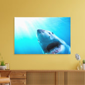 Grote witte haai | Zuid-Afrika Canvas Afdruk (Insitu (Woonkamer))