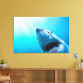 Grote witte haai | Zuid-Afrika Canvas Afdruk (Insitu (Woonkamer))
