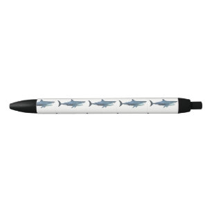 Grote witte haai zwarte inkt pen