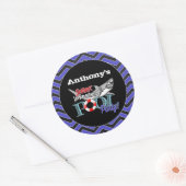 Grote witte haai zwembad verjaardagsfeestje Sticke Ronde Sticker (Envelop)