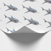 grote witte haai zwemt naar voren cadeaupapier (Hoek)