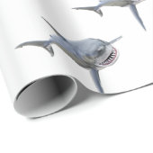 grote witte haai zwemt naar voren cadeaupapier (Rol Hoek)
