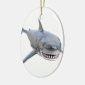 grote witte haai zwemt naar voren keramisch ornament (Links)