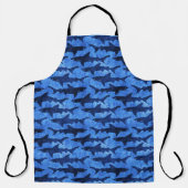 Grote witte haaien in de diepblauwe zee schort (Voorkant)