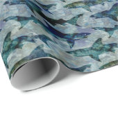 Grote witte haaien Zee groen Cadeaupapier (Rol Hoek)