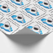 Grote witte haaienaanval cadeaupapier (Hoek)