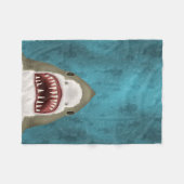 Grote witte haaienaanval fleece deken (Voorkant (Horizontaal))