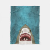 Grote witte haaienaanval fleece deken (Voorkant)