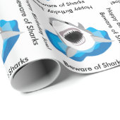 Grote witte haaienaanval Funny Cadeaupapier (Rol Hoek)