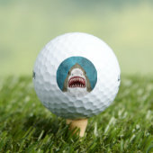 Grote witte haaienaanval Funny Fish Head Ocean Zee Golfballen (Insitu Shirt)