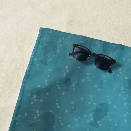 Grote witte haaienaanval Funny Fish Head Ocean Zee Strandlaken (In situ)