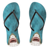Grote witte haaienaanval Funny Fish Head Ocean Zee Teenslippers (Voetbed)