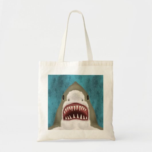 Grote witte haaienaanval Funny Fish Nautical Beach Tote Bag (Voorkant)