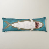 Grote witte haaienaanval Funny Fish Novelty Ocean Lichaamskussen (Achterkant)