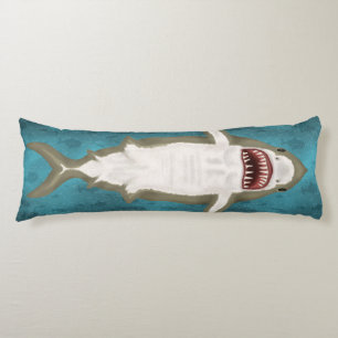 Grote witte haaienaanval Funny Fish Novelty Ocean Lichaamskussen