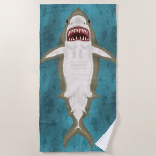 Grote witte haaienaanval Funny Fish Novelty Ocean Strandlaken