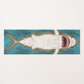 Grote witte haaienaanval Funny Fish Novelty Ocean Yogamat (Achterkant (horizontaal))