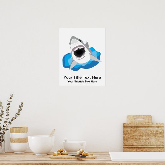 Grote witte haaienaanval poster (Keuken)