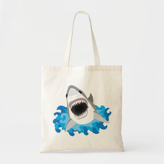 Grote witte haaienaanval tote bag (Voorkant)