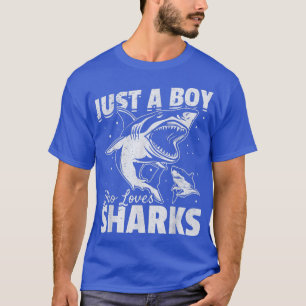 Grote witte haaienhaai Ik ben maar een jongen die T-shirt