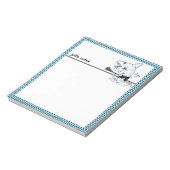 grote witte haaienjager grappige cartoon notitieblok (Linkerzijde)