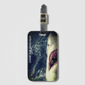 Grote witte haaienkaken bagagelabel (Voorkant (verticaal))