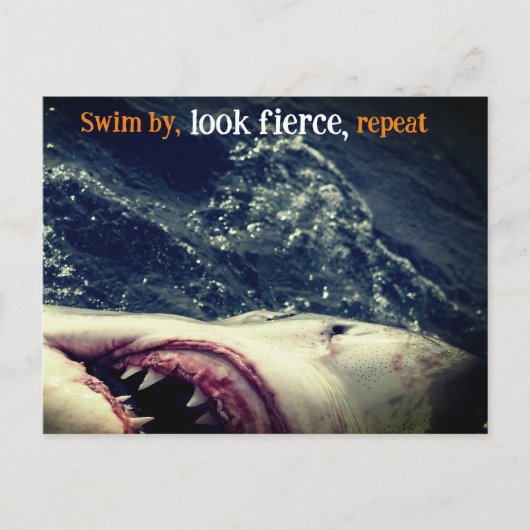 Grote witte haaienkaken feestdagenkaart (Voorkant)