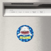 Grote witte-haaienmondstrip cartoon illustratie magneet (Insitu (Vaatwasser))