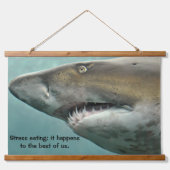 Grote witte haaienrijen van Teeth Hangend Wandkleed (Voorkant)