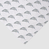 , grote witte haaientekening #2 Weefselpapier Tissuepapier (Detail)