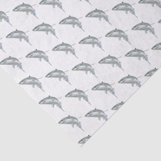 , grote witte haaientekening #2 Weefselpapier Tissuepapier (Detail)
