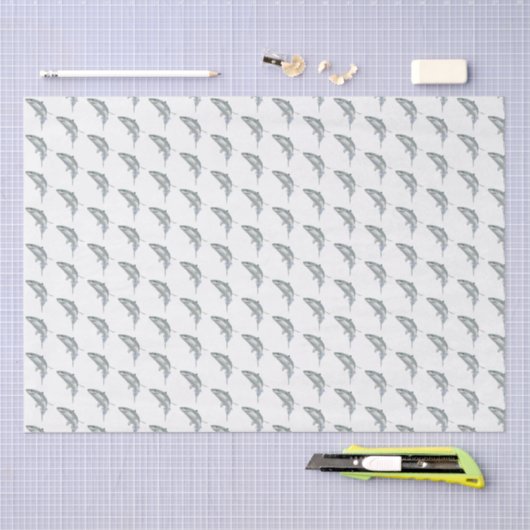 , grote witte haaientekening #2 Weefselpapier Tissuepapier (Craft)