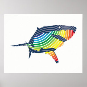 Grote witte haaienvis poster