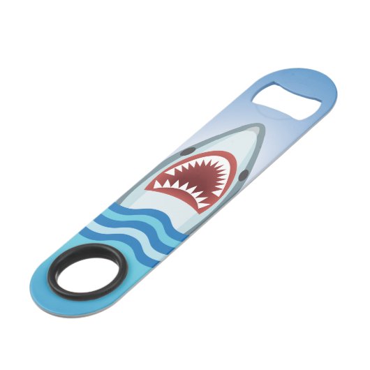 Grote witte haaienvlek openslaar opener Jaws Speed Flessenopener (Achterkant Gekanteld)