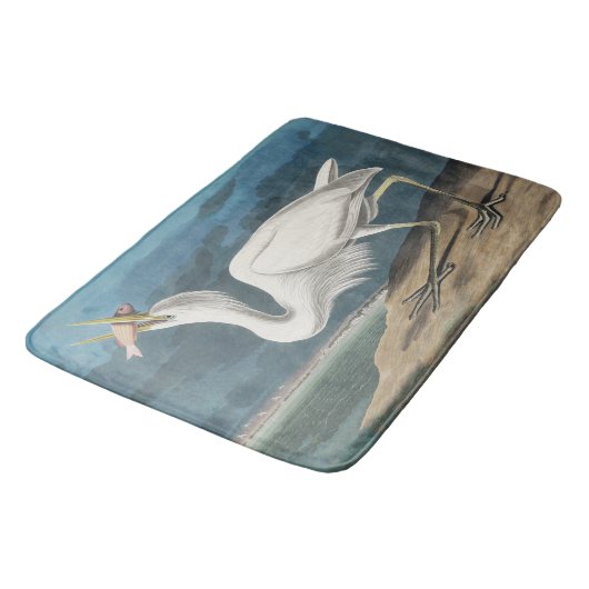 Grote Witte Heron Audubon Vogel Wildlife Painting Badmat (Gekanteld)