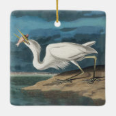 Grote Witte Heron Audubon Vogel Wildlife Painting Keramisch Ornament (Achterkant)