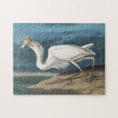 Grote Witte Heron Audubon Vogel Wildlife Painting Legpuzzel (Horizontaal)