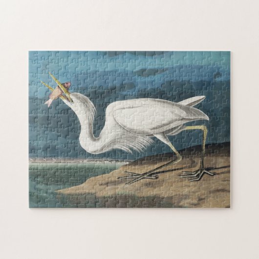 Grote Witte Heron Audubon Vogel Wildlife Painting Legpuzzel (Horizontaal)
