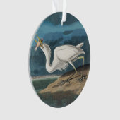 Grote Witte Heron Audubon Vogel Wildlife Painting Ornament (voorkant)