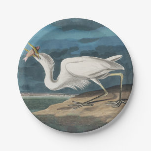 Grote Witte Heron Audubon Vogel Wildlife Painting Papieren Bordje