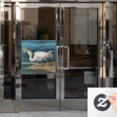 Grote Witte Heron Audubon Vogel Wildlife Painting Raamsticker (Kantoordeur)