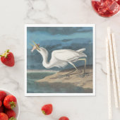 Grote Witte Heron Audubon Vogel Wildlife Painting Servet (Insitu)