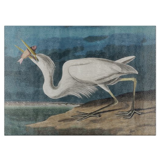 Grote Witte Heron Audubon Vogel Wildlife Painting Snijplank (Voorkant)