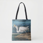 Grote Witte Heron Audubon Vogel Wildlife Painting Tote Bag (Voorkant)