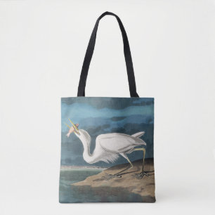Grote Witte Heron Audubon Vogel Wildlife Painting Tote Bag