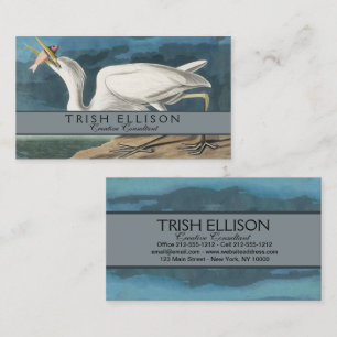 Grote Witte Heron Audubon Vogel Wildlife Painting Visitekaartje