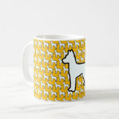 Grote Witte Hond Geel Koffiemok (Voorkant links)