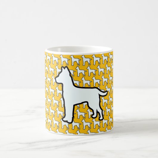 Grote Witte Hond Geel Koffiemok (Center)