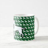 Grote Witte Hond Groen Koffiemok (Voorkant rechts)