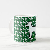 Grote Witte Hond Groen Koffiemok (Voorkant links)